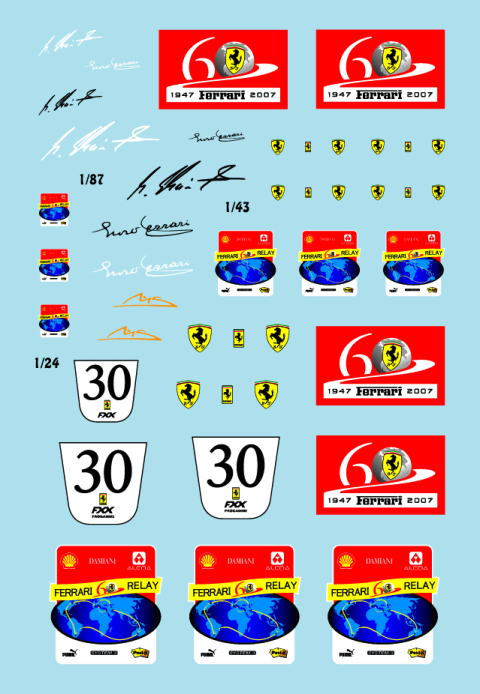 1/24, 43, 87 Ferrari 60th anniversary emblem Decal - museumcollection